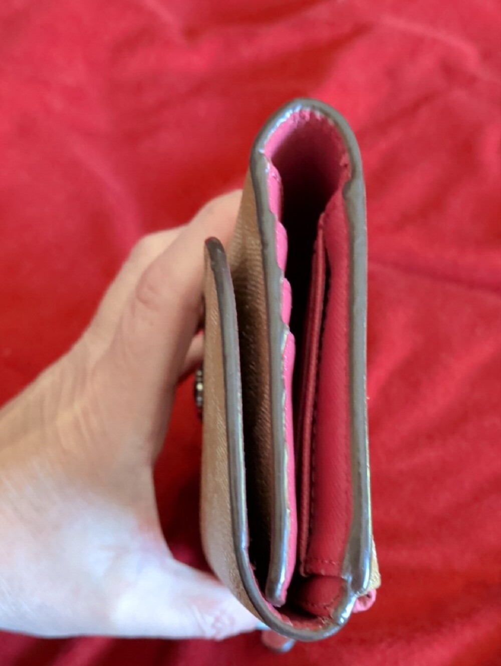 Coach Metallic Beige Signature Continental Wallet - Picture 7 of 15